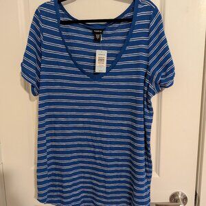 Torrid Size 2 Striped Blue Shirt NWT
